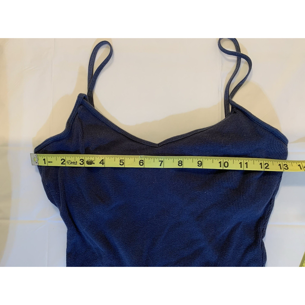 Y2K Abercrombie & Fitch Cami Womens Large Blue Fitted Spaghetti Strap/Shelf Bra - Picture 6 of 7